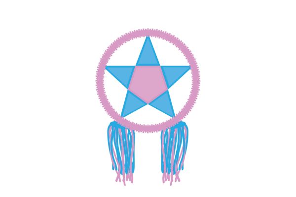 Vector đèn trung thu ông sao tone xanh biển