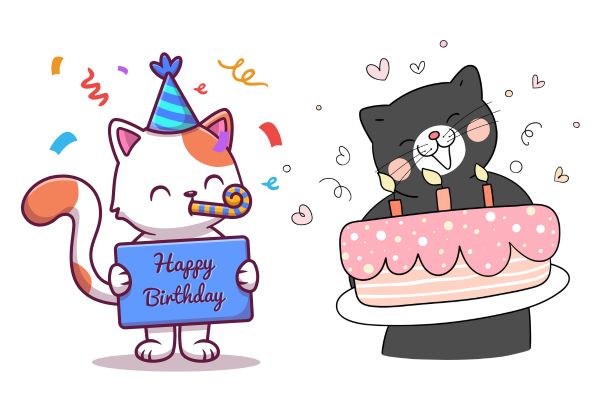 Happy birthday vector thú cưng 