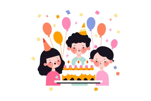 Happy birthday vector gia đình