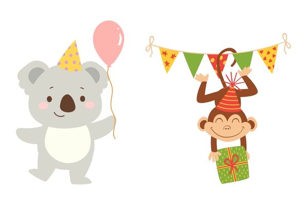 Happy birthday vector thú cưng 