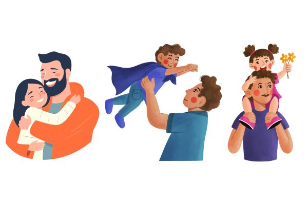 Happy father's day vector ba con