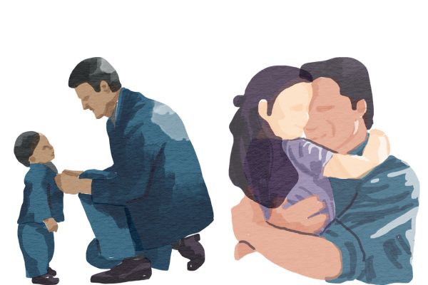 Happy father's day vector ảnh nét màu nước