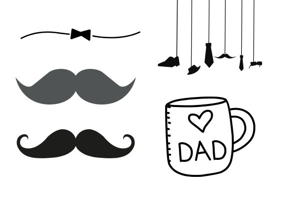 Happy father's day vector phụ kiện