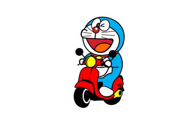 Vector Doraemon chạy xe