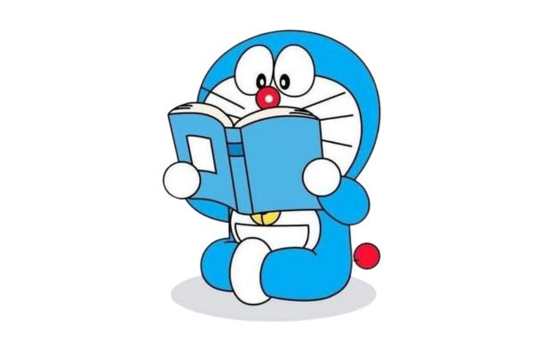 Vector chú mèo máy đọc sách