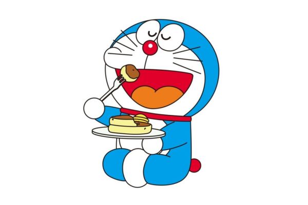 Doraemon vector ăn bánh rán