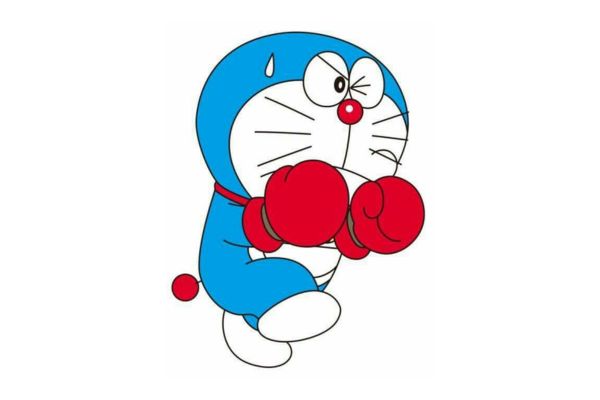 Vector Doraemon tập boxing