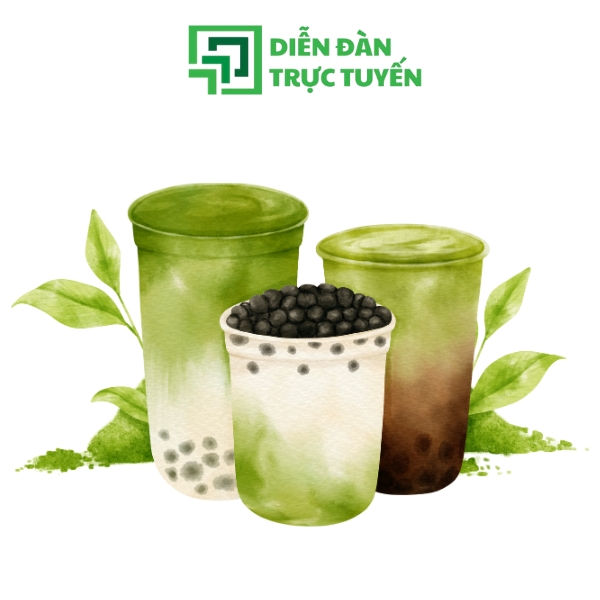 Mẫu Ly Trà Sữa Matcha Ngọt Ngào