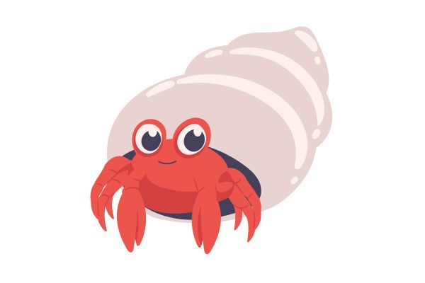 Vector con cua và vỏ ốc mượn hồn