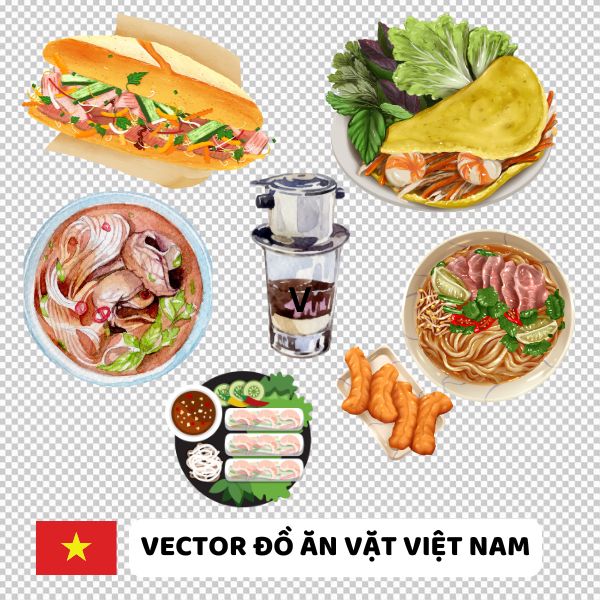 Vector đồ ăn vặt Việt Nam