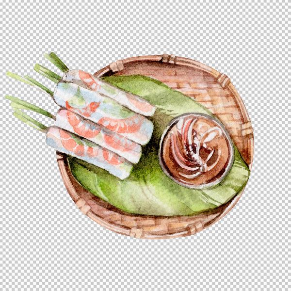 Vector gỏi cuốn món ăn Việt Nam