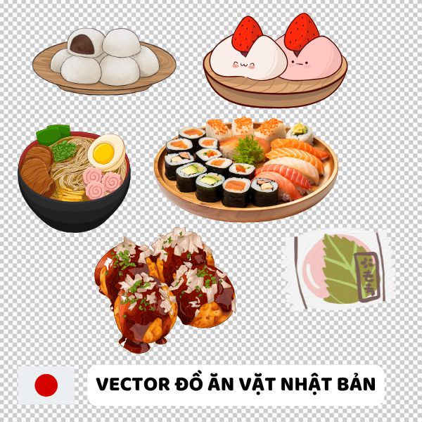 Vector đồ ăn vặt Nhật Bản