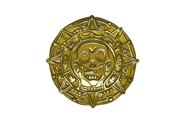 Đồng tiền xu mặt quỷ vector