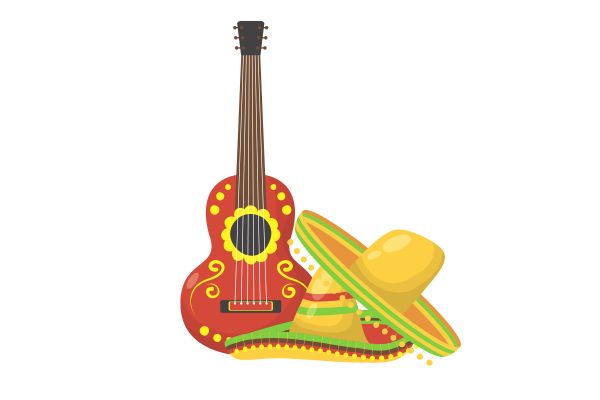 Guitar vector phong cách hawai