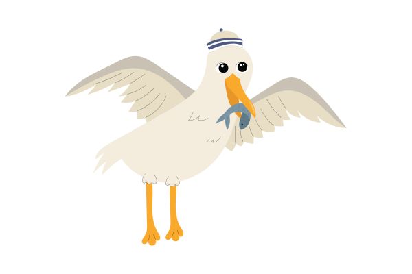 Vector hải âu nét dễ thương