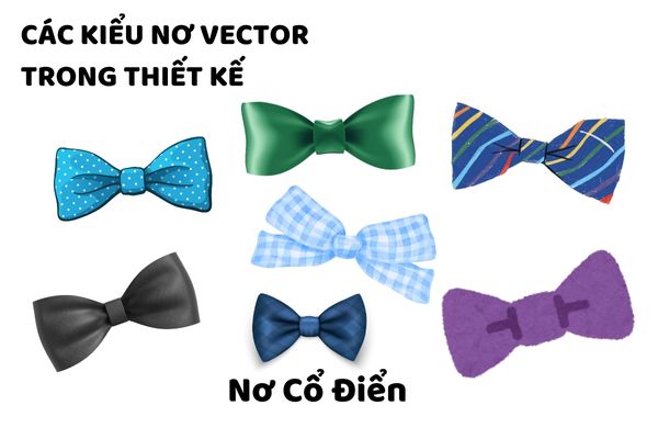 Các kiểu nơ vector trong thiết kế: Nơ cổ điển