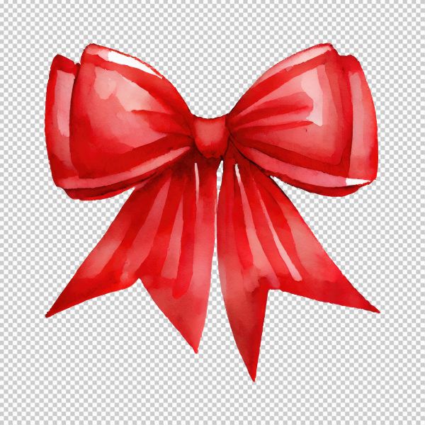 Nơ vector màu đỏ cho thiết kế Giáng Sinh