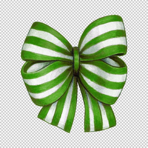 Vector nơ màu xanh sọc ngang trắng