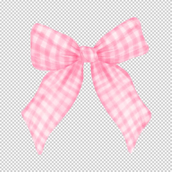 Vector nơ hồng caro