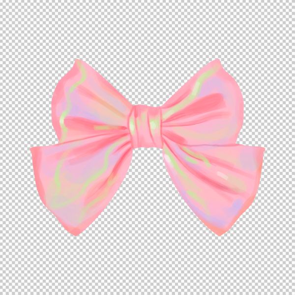 Cái nơ vector màu hồng hologram