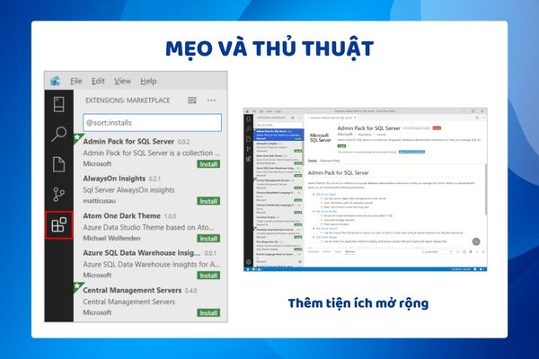 Mẹo và thủ thuật khi sử dụng Azure Data Studio