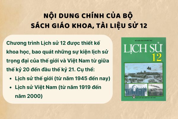 Nội dung chính của bộ sách giáo khoa, tài liệu Sử 12