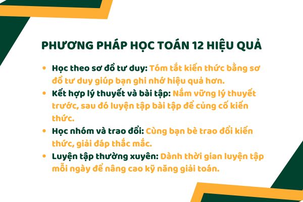 Phương pháp học Toán 12 hiệu quả