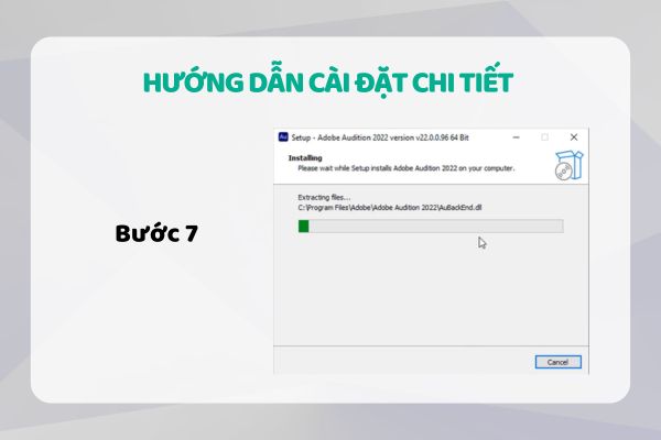 Bước 7: Chờ phần mềm đang được chạy cài đặt 
