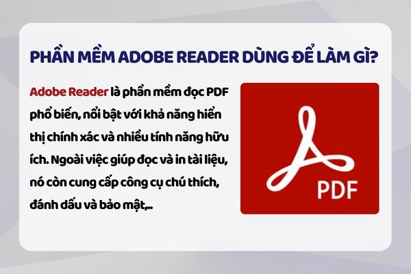 Phần mềm Adobe Reader dùng để làm gì? 