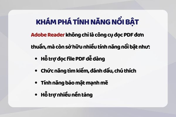 Khám phá các tính năng nổi bật của Adobe Reader