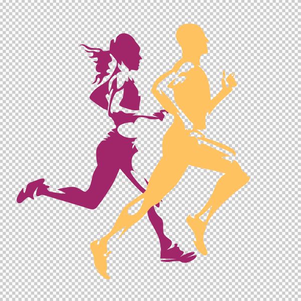 Màu sắc hình người chạy bộ vector