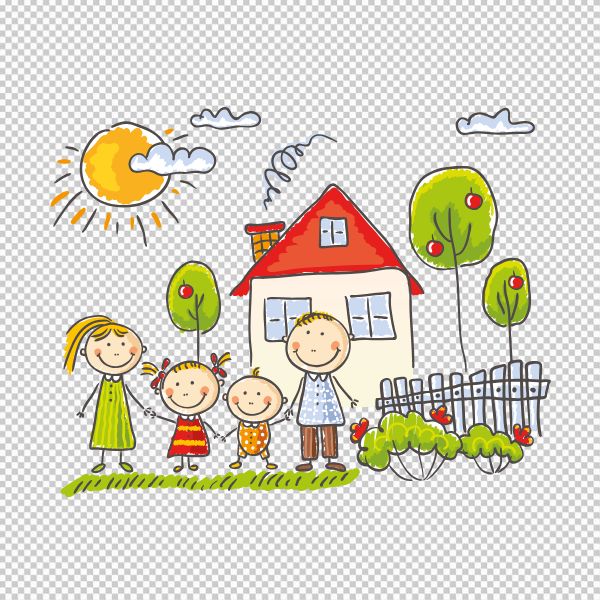 Tranh gia đình vector