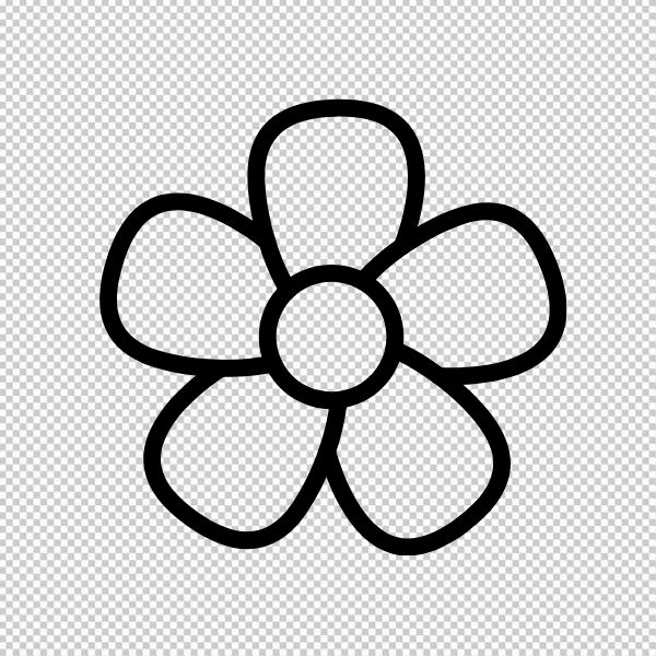 Hoa 5 cánh vector nét vẽ