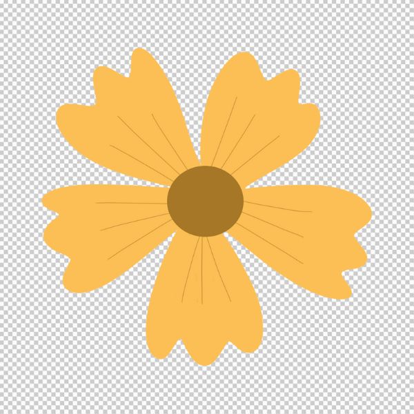 Vector hoa 5 cánh màu vàng