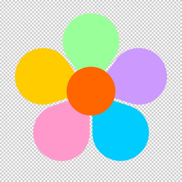 Hoa 5 cánh vector đủ màu