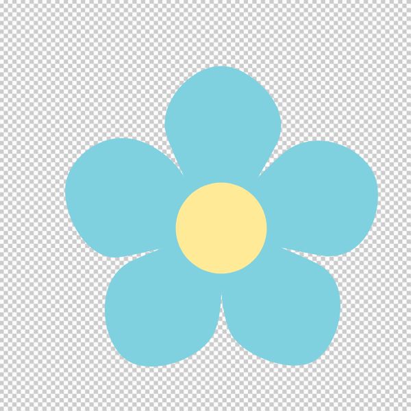 Hoa 5 cánh vector màu xanh