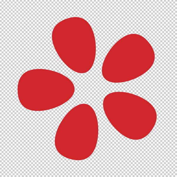 Vector hoa 5 cánh màu đỏ