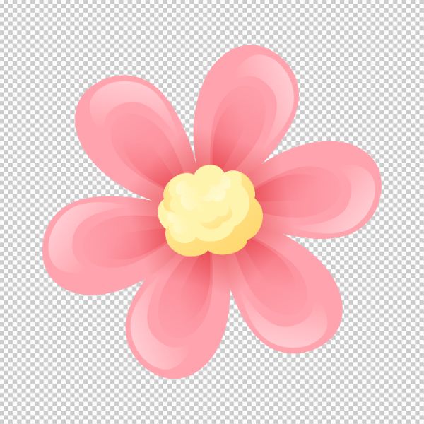 Hoa 6 cánh vector màu nhẹ nhàng