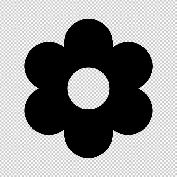 Hoa 6 cánh màu đen phổ biến vector 