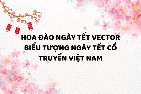 Hoa đào ngày tết vector - Biểu tượng ngày Tết cổ truyền Việt Nam