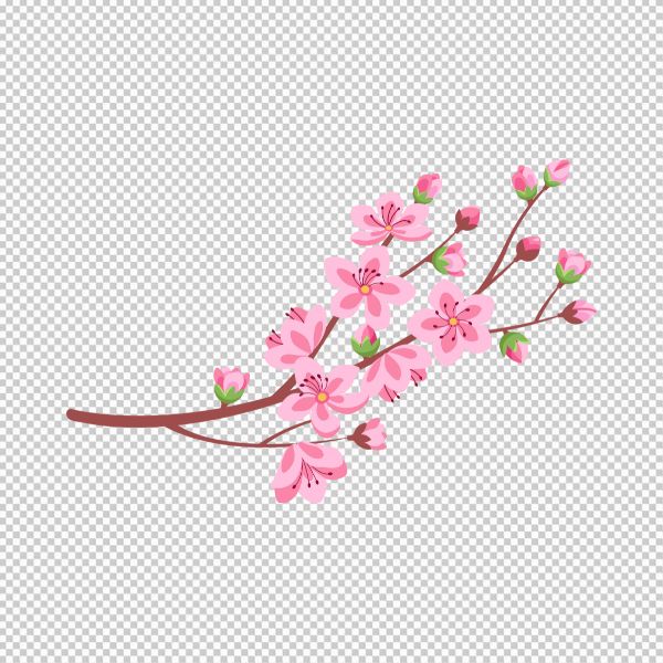 Mẫu cành hoa đào Tết vector miễn phí