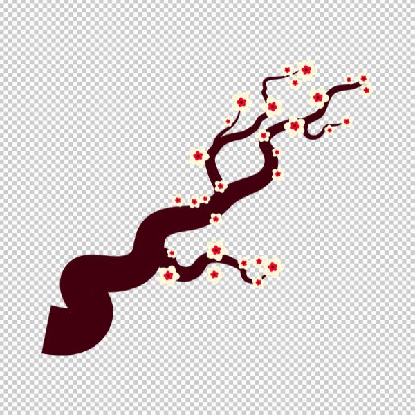 Mẫu cành hoa đào vector đẹp