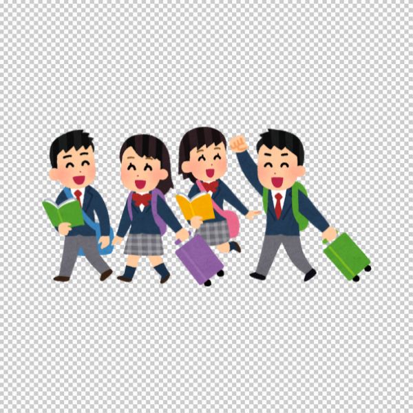 Vector học sinh vui vẻ đến trường