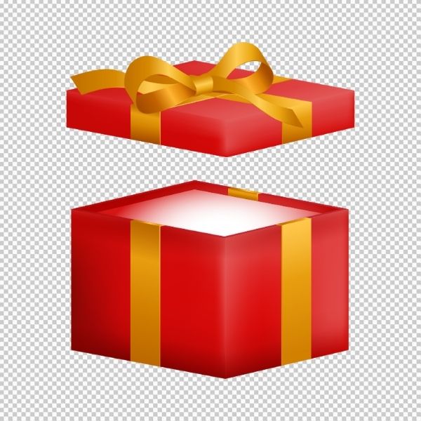 Hộp quà đỏ basic vector png
