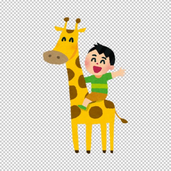 Chú bé ngồi trên hươu cao cổ