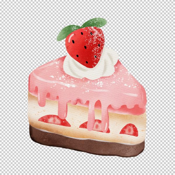 Vector bánh kem dâu tây