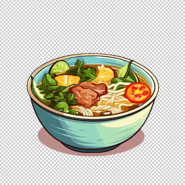 Phở ngon thập cẩm vector