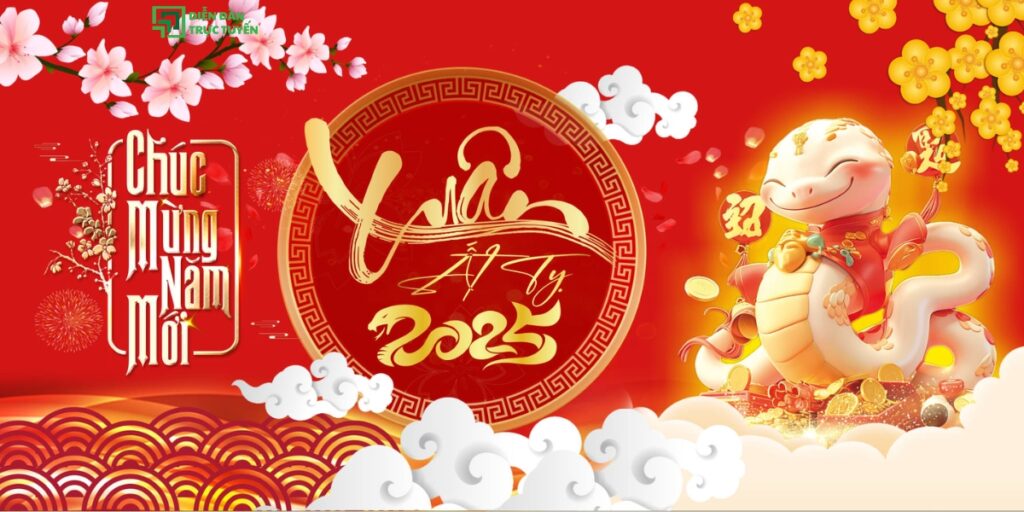 Background Xuân Ất Tỵ 2025 Vector