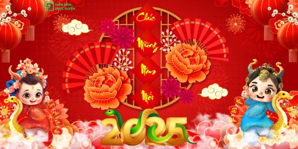 Hình Vector Backgorund Tết Nền Đỏ Đẹp 2025