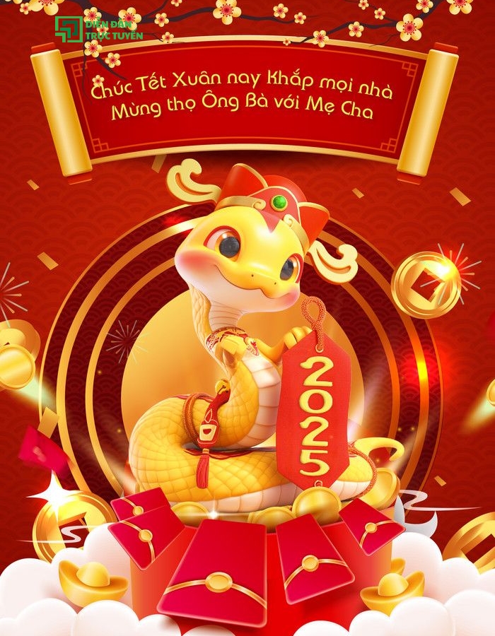 Background Tét Dọc Với Lời Chúc Năm Mới 2025